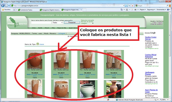 Anuncie seus produtos no Paisagismo Digital Anuncie seus produtos no Paisagismo Digital